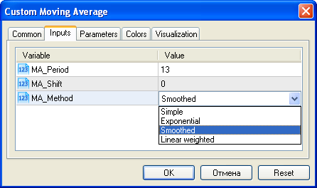 Set a value for an input parameter